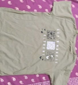 Women's Olive Green Cotton T-Shirt