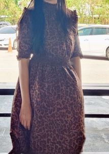 Leopard Print Midi Dress