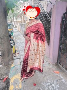 Pure Silk Ikkat Weave Saree