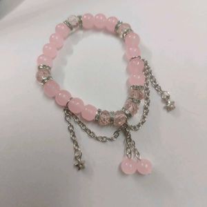 Pink fairy Beaded Charm Bracelet
