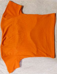 Orange Square Neck Top