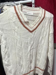 Striped V-Neck Pullover