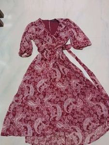 Paisley Print Wrap Dress