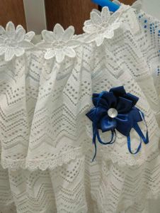 Girls&#39; White Top &amp; Denim Skirt Set
