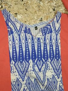 Red &amp; Blue Printed Kurta