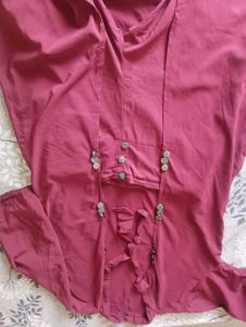 Maroon styled shrug Set along with pant