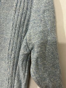 Blue Embellished Knit Sweater