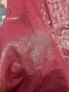 Maroon Embroidered saree with petticoat