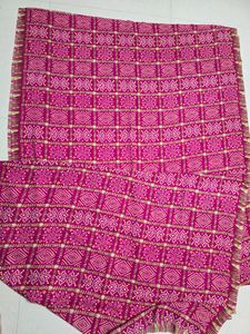 Pink Bandhani Print Saree