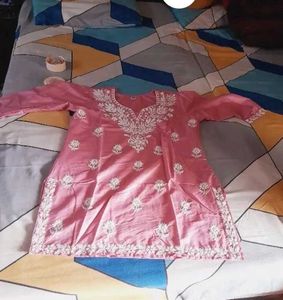 Pink Embroidered Kurta