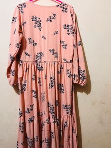 Pink Floral Tiered Maxi Dress