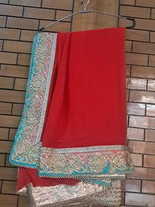 Pore Chiffon  Saree With  Blouse
