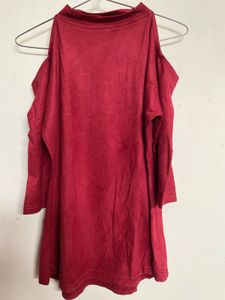 Velvet Cold Shoulder Party Wear Top