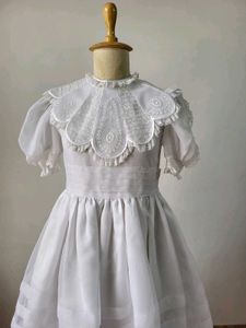 White Dress with Lace Collar