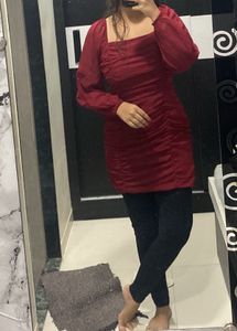 Red Ruched Dress