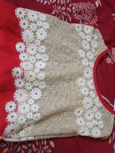 Red &amp; Gold Embellished Kurti