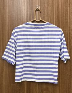 Purple &amp; White Stripes Soft T-shirt