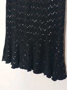 Black Sequin Pencil Skirt
