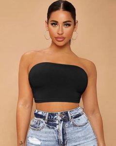 Black Tube Top with Lace-Up Detail