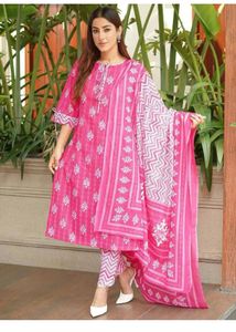 White Heart Print Kurta