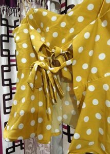 Polka Dot Peplum Top
