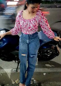 Floral Crop Top and Ripped Jeans