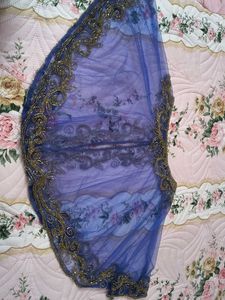 Elegant blue 💙 Embellished poncho