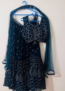Gorgeous Teal Embellished Lehenga Set
