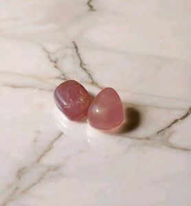 2 Piece Rose Quartz Crystal Tumbles