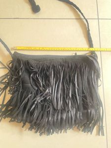 Black Fringed Bag