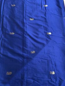 Blue silk cotton blend saree