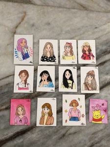 Aesthetic Character Paintings SET OF 12💗