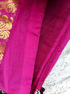Grey and Pink Silk Saree