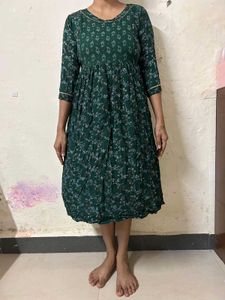 Green Floral Print Maternity Dress