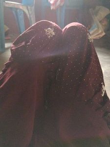 Maroon Embellished Saree