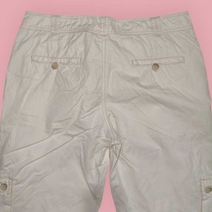Like-New Esprit Women&#39;s White Cotton Cargo Pants