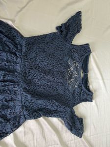 Elegant Blue Lace Dress