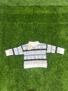 Vintage Patterned Knit Sweater