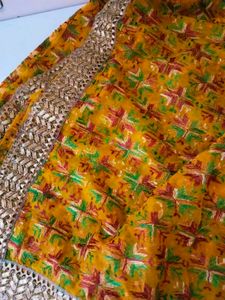 Yellow Floral Print Dupatta