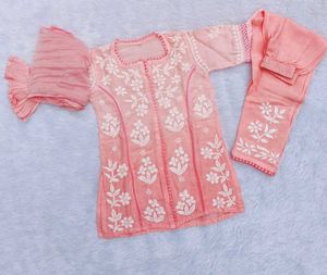 3d Chikenkari Girls Omber Dyed Sets.
