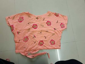 Floral Print oversized crop top