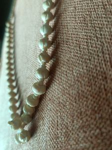 Vintage White Beaded Necklace &amp; Earrings
