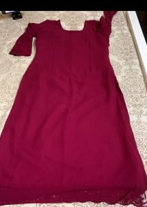 Burgundy Sequin Embellished Dress