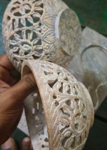 Stone Bowl And Plate.(RAJASTHANI Expensive Work)