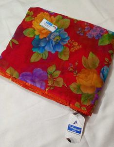 Floral Print Chiffon Saree