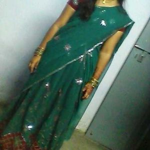 Elegant Green Half Saree