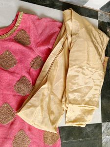 Pink &amp; Gold Kurta Set
