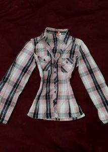Vintage Y2K Plaid Fitted Shirt