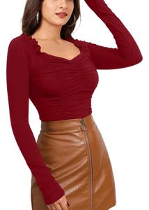 Burgundy Long Sleeve Top