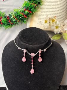 Pink Stone Choker Necklace